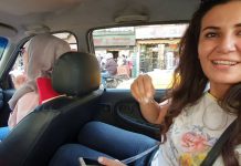 Three women in Damascus. In a traffic jam… and I’m loving it!